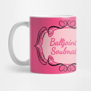 Balljointed Soulmates Design White Black Rose Mug